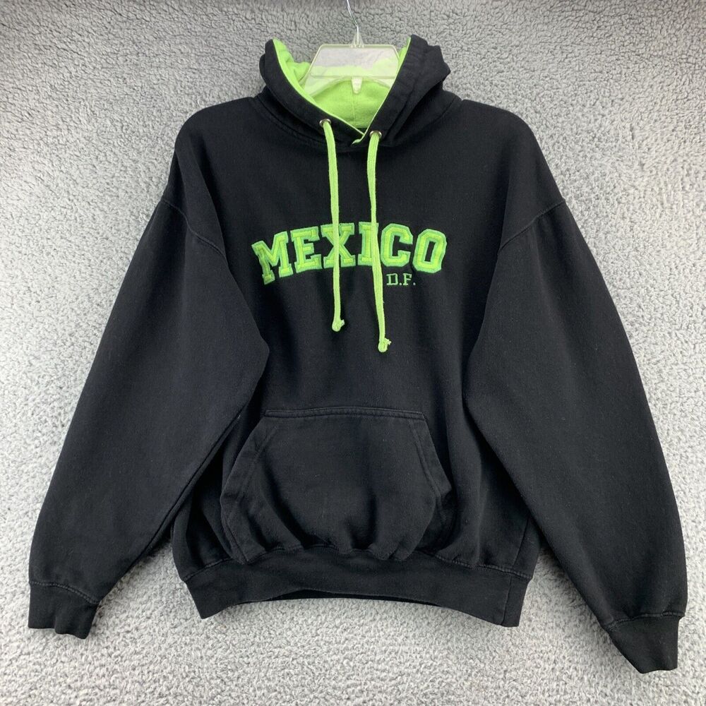 Pacific & Co. Perfect Hoodie Mexico Sweatshirt Size Medium Black Embroidered